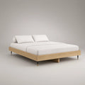 Estrutura de Cama em Carvalho Natural e Preto para Colchão 160 x 200 cm