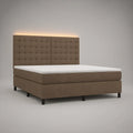 Cama Estofada 160 x 200 cm com Cabeceira Capitoné Castanho-Taupe