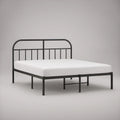 Cama de Casal em Aço Preto para Colchão 140 x 190 cm