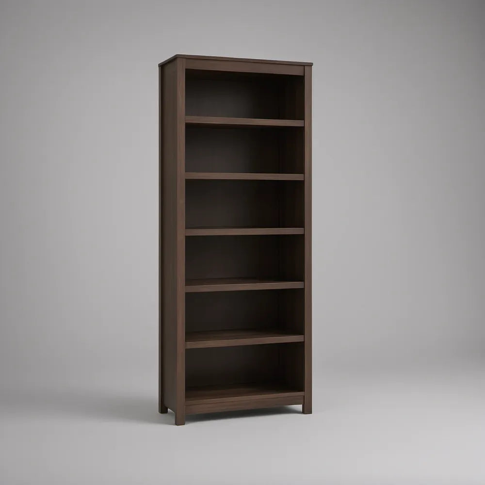 Estante Alta Retangular em MDF Castanho Escuro, 60 x 30 x 180 cm
