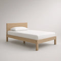 Estrutura de Cama Individual 90 x 200 cm em Madeira Maciça de Carvalho Natural