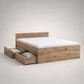 Cama de Casal 160 x 200 cm com 2 Gavetas em Carvalho Natural