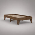 Cama de Casal em Pinho Maciço com Estrado 140 x 200 cm Castanho Nogueira