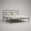 Cama de Casal em Aço Cinzento-Escuro para Colchão 160 x 200 cm, 210 x 166 x 100 cm